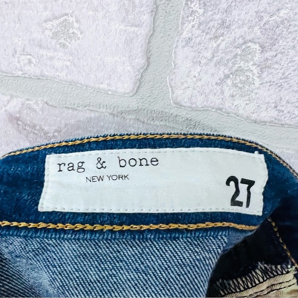 rag & bone Nina High Rise Ankle Skinny Raw Hem Jeans in Jasper Wash Size 27 - Picture 12 of 14
